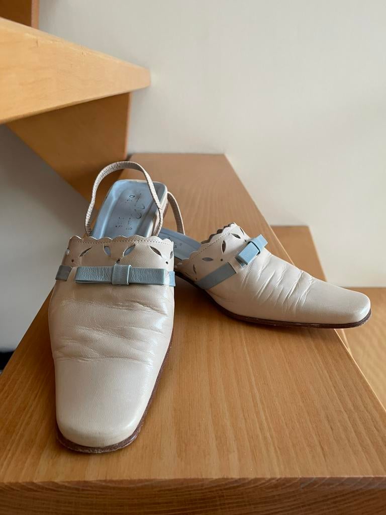 Dick Boons slingback maat 36, Kleding | Dames, Schoenen, Schoenen met lage hakken, Beige, Ophalen of Verzenden, Gedragen