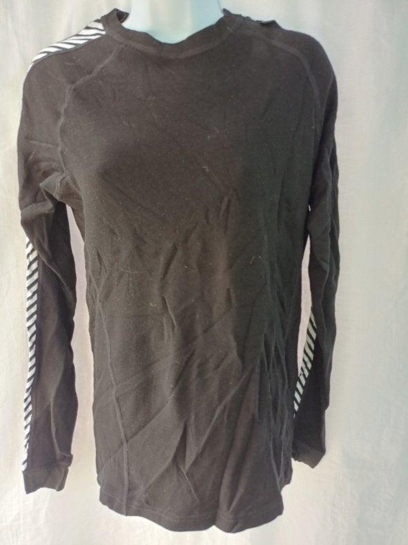 Stoer zwart-witte longsleeve mt M merk Helly Hansen, Maat 38/40 (M), ., Zwart, Ophalen of Verzenden