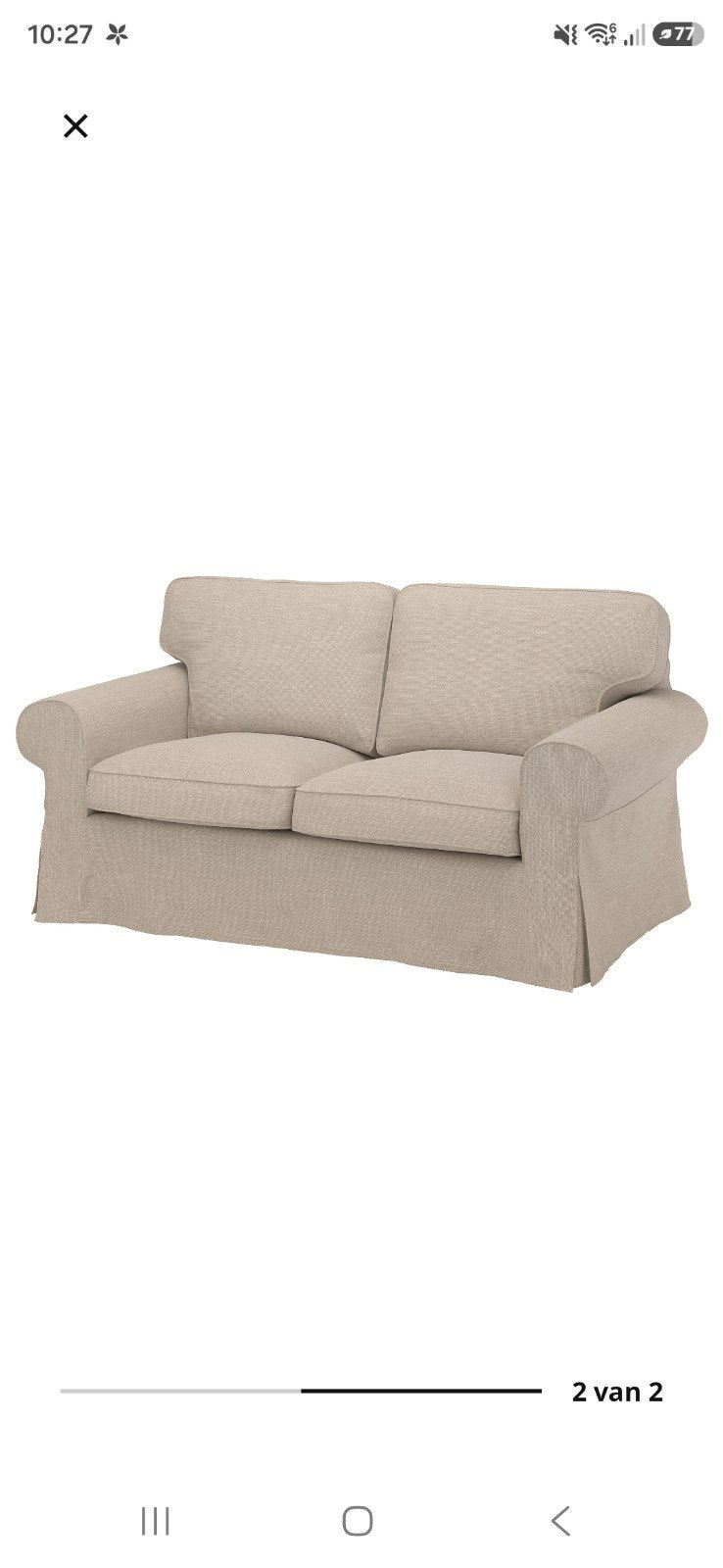 Hoes voor Ikea Ektorp 2-zits, Gebruikt, 150 tot 200 cm, Tweepersoons, 75 tot 100 cm