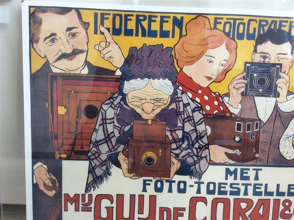 van Caspel Reclame Fotografie Art Nouveau Poster ., Verzenden, Nieuw, Reclamebord