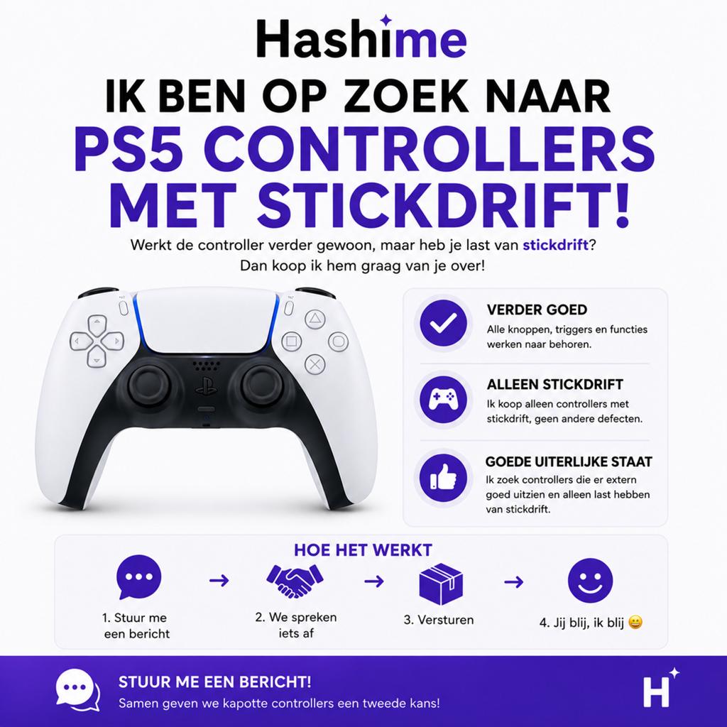 PS5 Controllers met Stickdrift Gezocht, Gebruikt, PlayStation 5, Ophalen of Verzenden, Controller