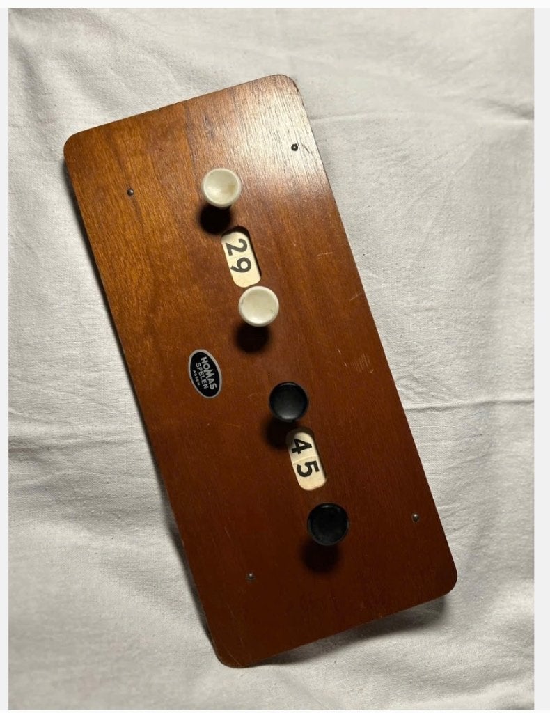Vintage Homas score bord biljarten hout, 28,5 x 12,5 cm, Overige typen, Ophalen of Verzenden, X, X