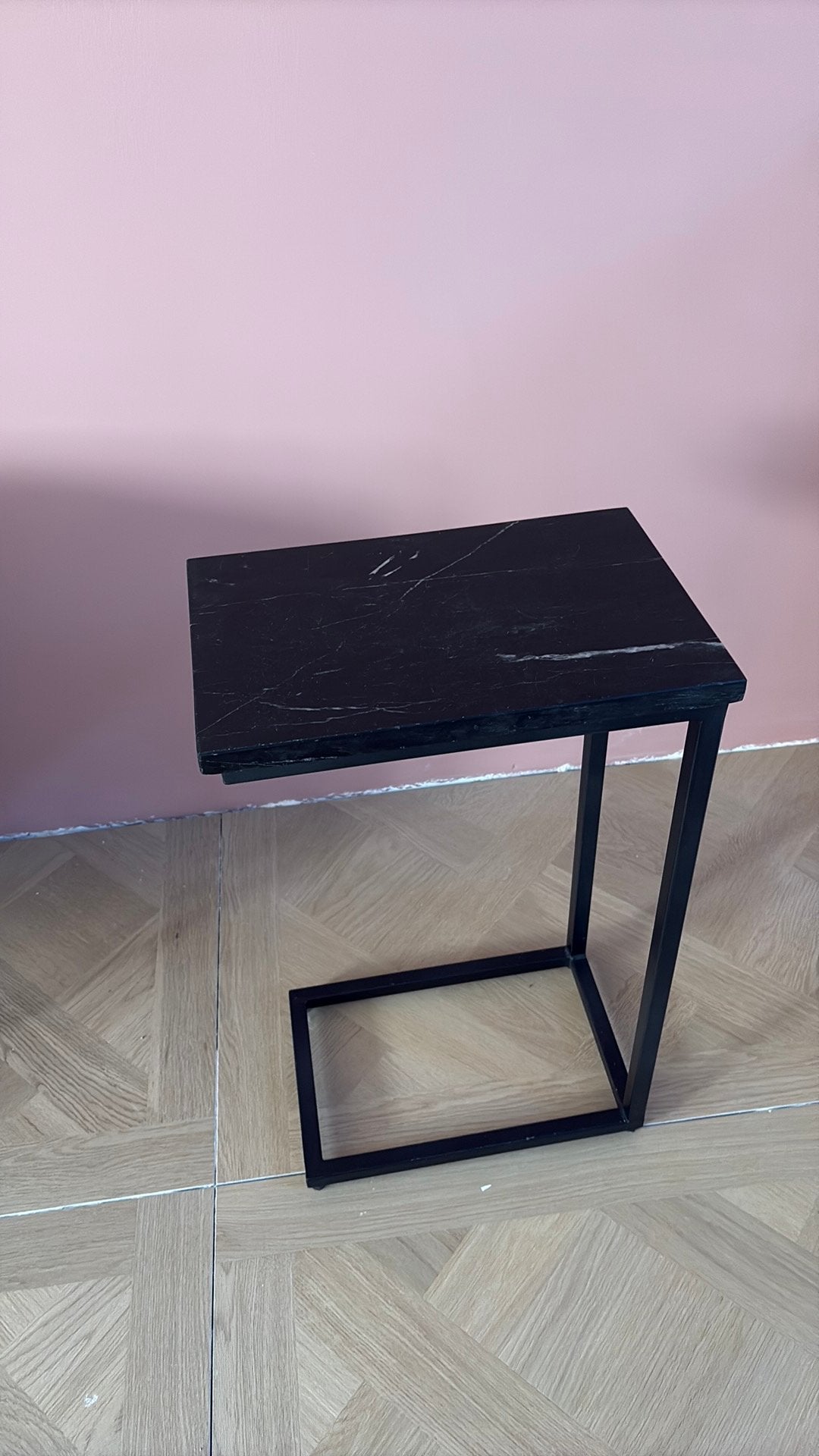 Zwart marmeren side table bijzettafel, Huis en Inrichting, Tafels | Sidetables, Ophalen, 50 tot 100 cm, Zo goed als nieuw, 25 tot 50 cm