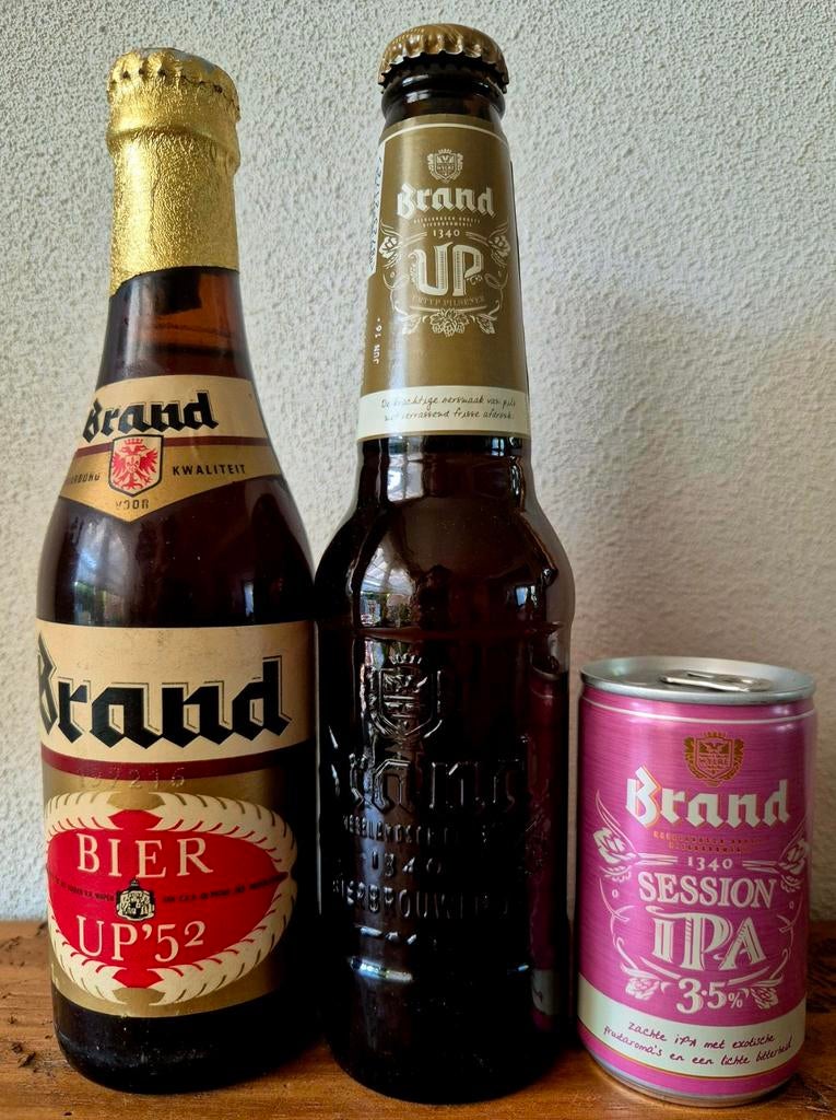 3x Fles Brand UP + IPA bier br. Wijlre Limburg. Verzamelaar, Verzamelen, Ophalen of Verzenden, Zo goed als nieuw, Flesje(s), Brand