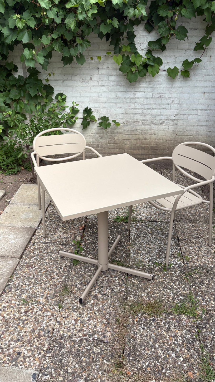 Bistroset tuin, Ophalen, Zo goed als nieuw, Rond, Metaal