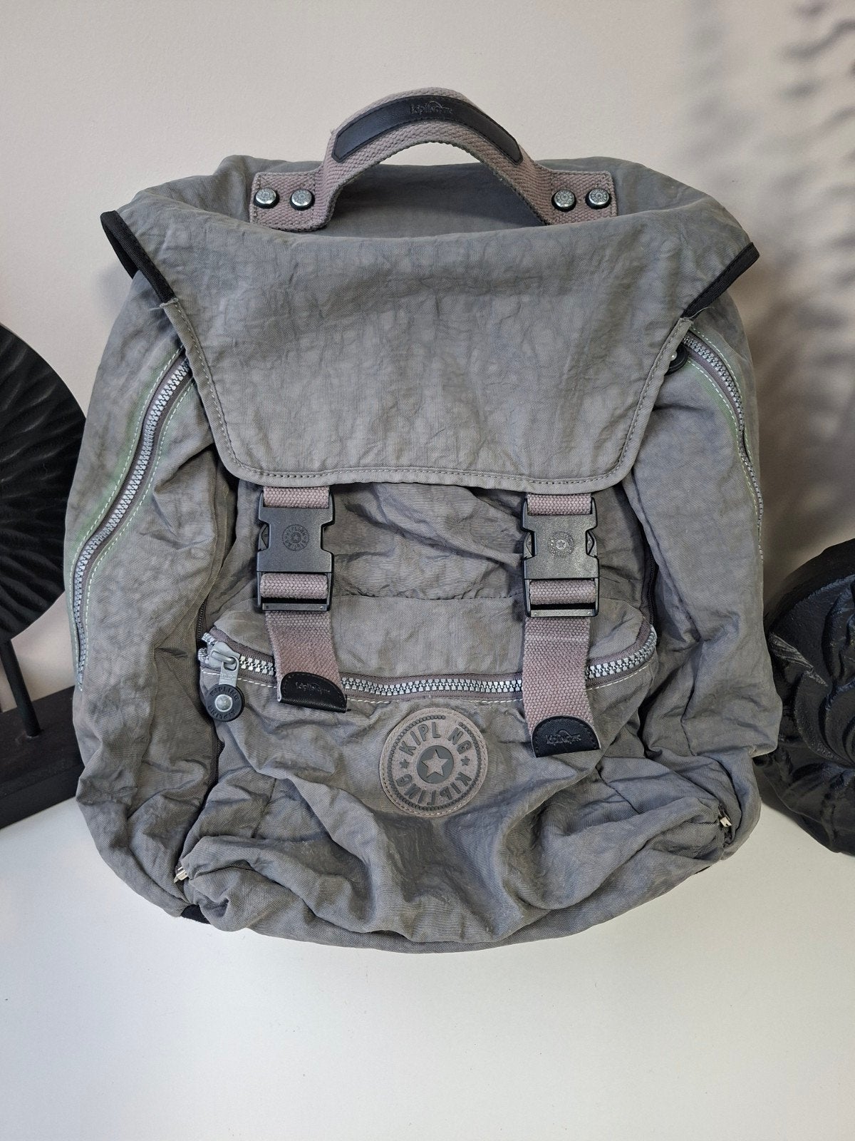 Kipling Grijze Rugzak, Ophalen of Verzenden, Zo goed als nieuw, Kipling