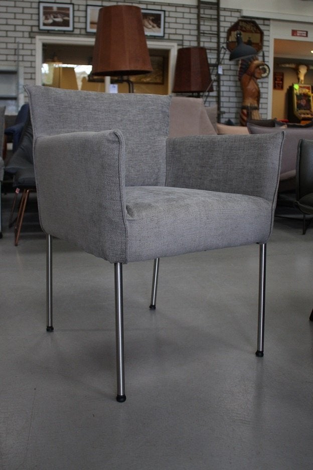 4 x luxe eetkamerstoel Forward Jess design stof wieltjes, Huis en Inrichting, Ophalen, Zo goed als nieuw, Grijs, Stof