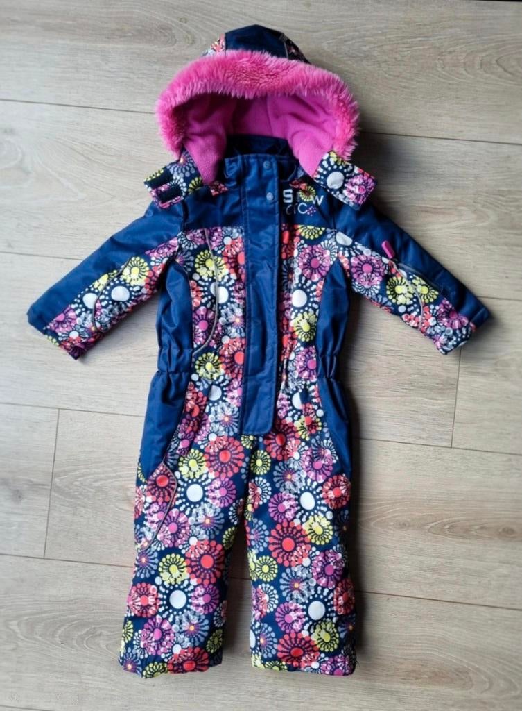 Kinder skipak met bloemenprint en roze bontkraag, Ophalen of Verzenden, Zo goed als nieuw, Orchestra, Meisje