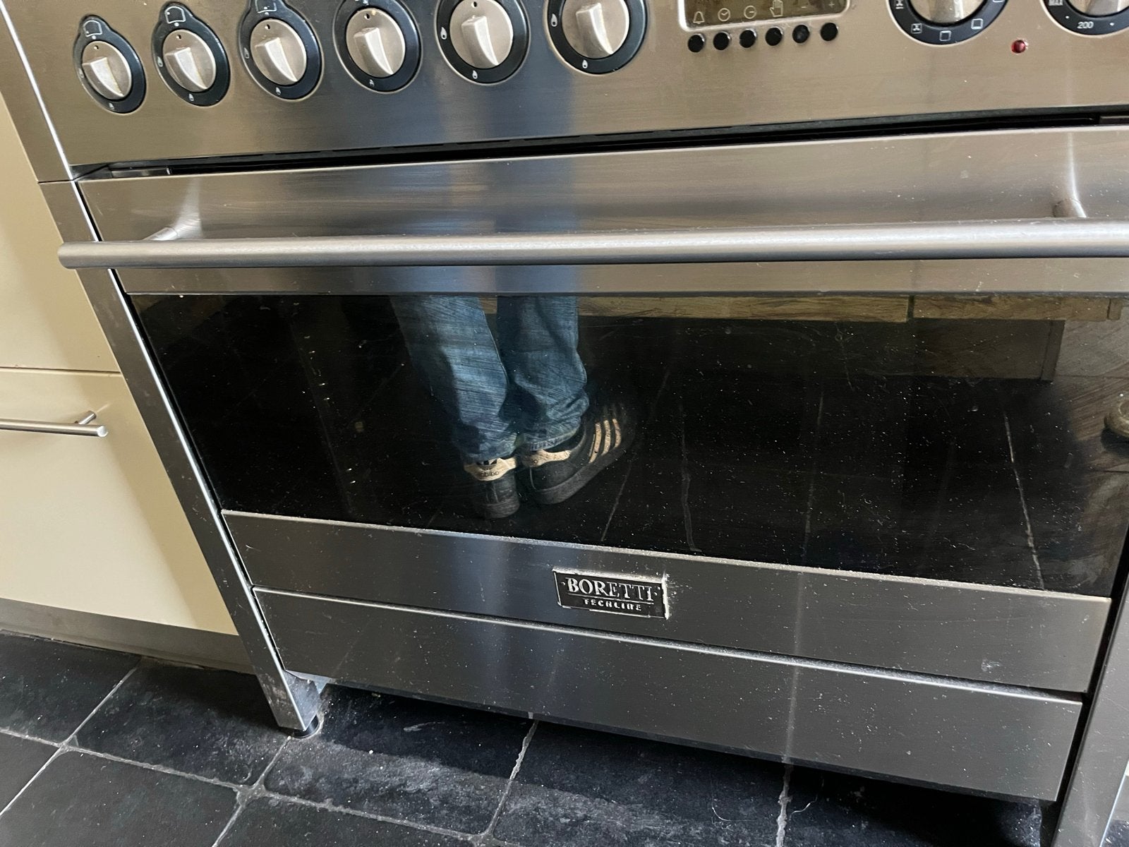 Boretti Fornuis - Roestvrijstaal - Gasfornuis met Oven, Witgoed en Apparatuur, Fornuizen, Ophalen, Gebruikt, 60 cm of meer, Grill