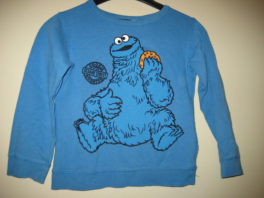 Blauw shirt, 120 cm, H+M Sesamstraat, Ophalen of Verzenden, Zo goed als nieuw, Jongen, Shirt of Longsleeve