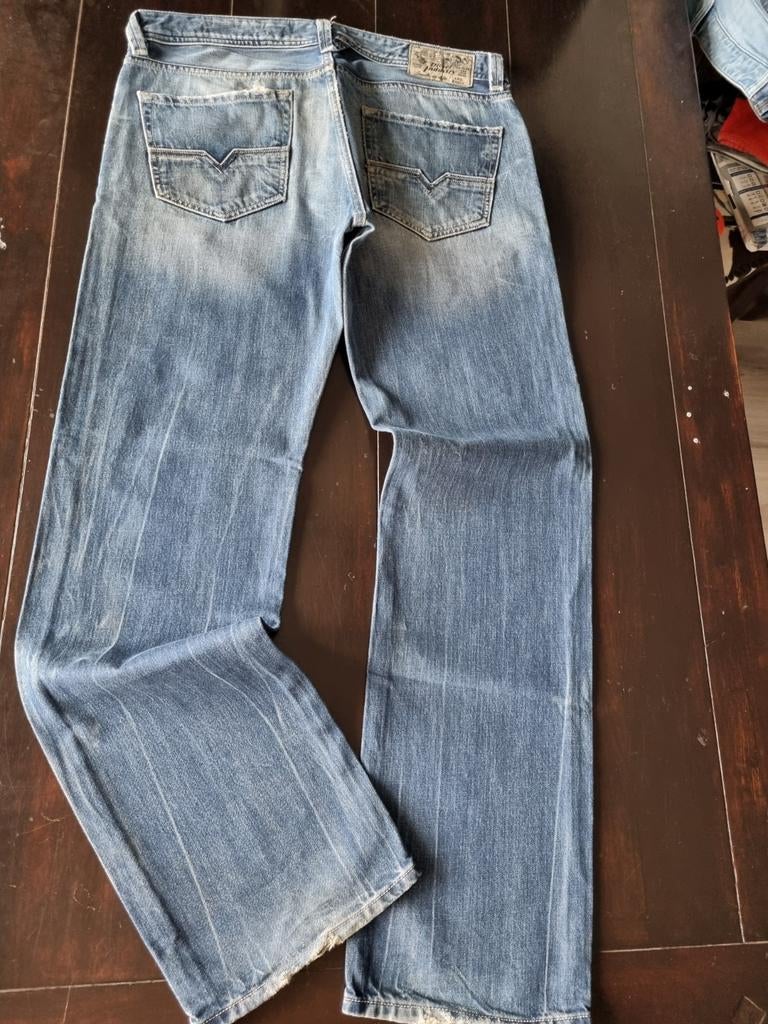 CLASSIC VINTAGE DIESEL LARKEE STRAIGHT DESTROY JEANS 34/34!!, Diesel, Blauw, Ophalen of Verzenden, Zo goed als nieuw
