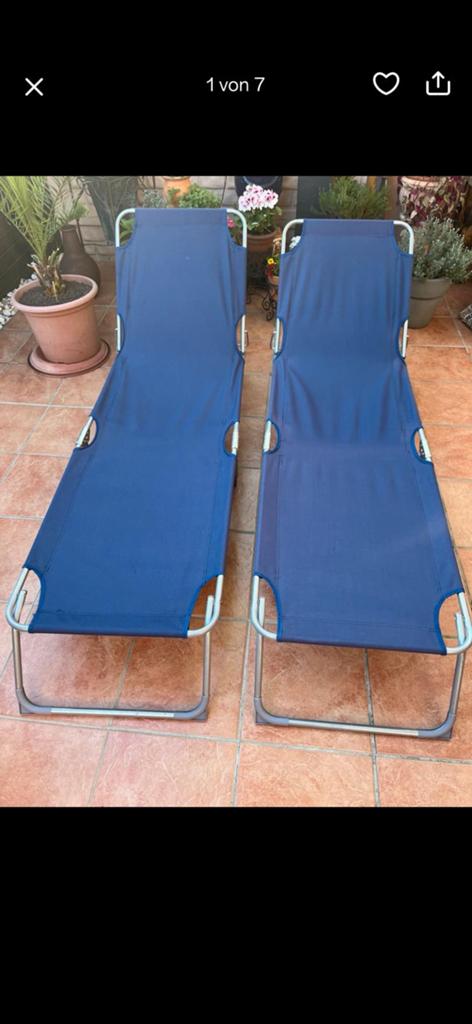 2x Ligstoel voor terras of strand…., Ophalen of Verzenden, Zo goed als nieuw