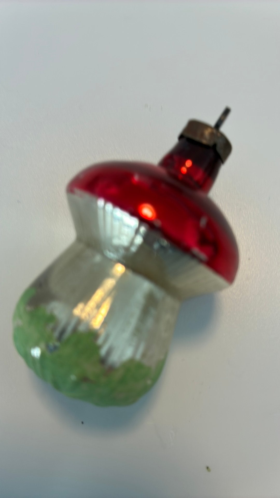Vintage antieke kerstbal, paddenstoel, Ophalen of Verzenden, Zo goed als nieuw