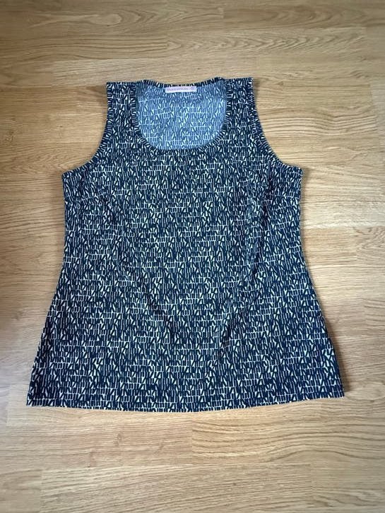 Studio Anneloes mouwloze travelstof top met print - Maat M, Maat 38/40 (M), Zwart, Ophalen of Verzenden, Zo goed als nieuw