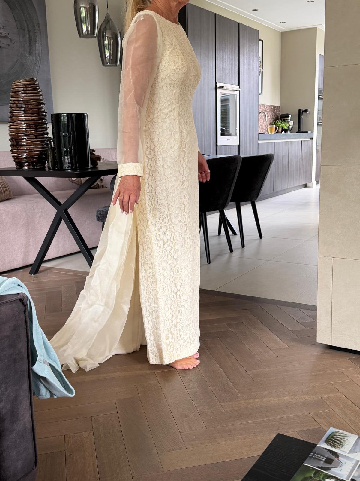 Prachtige Jaap Rijnbende couture trouwjurk, Ophalen of Verzenden, Zo goed als nieuw, Wit, Trouwjurk
