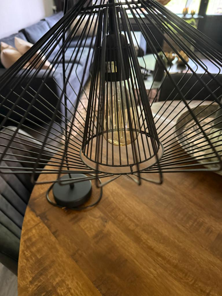 Moderne zwarte draadlamp - perfect voor elke kamer, Huis en Inrichting, Ophalen, Zo goed als nieuw, Metaal, Minder dan 50 cm