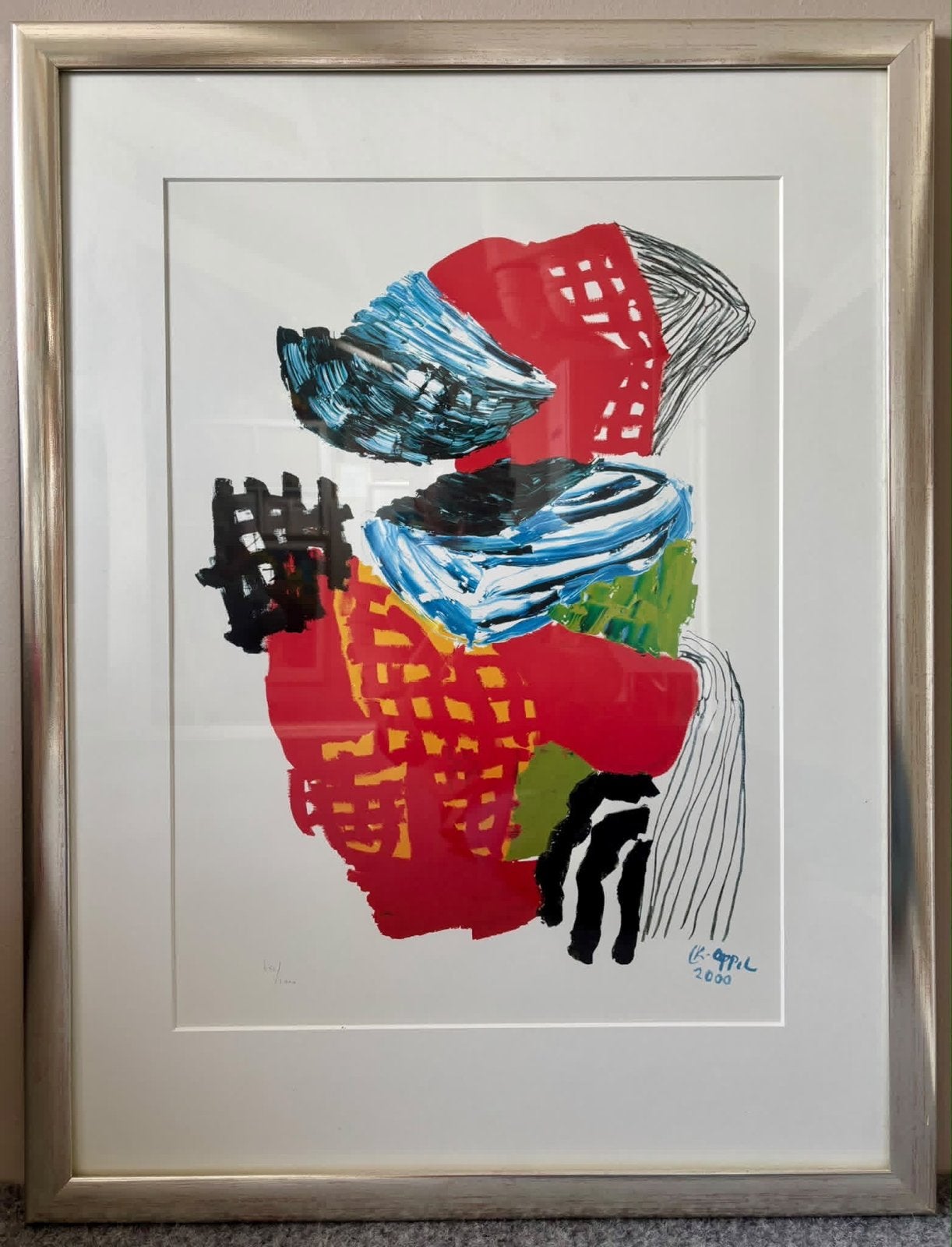 Karel Appel Litho “Thoughts Boomerang” 655/1000, Antiek en Kunst, Ophalen
