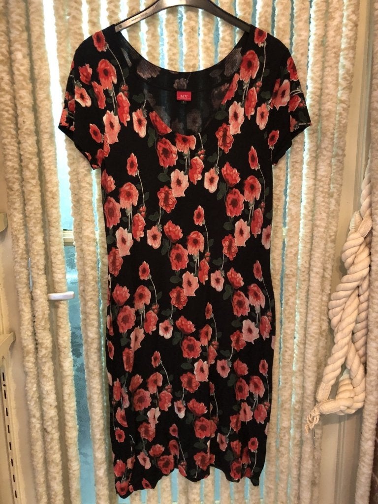 V) aa10 liv nieuwe prachtige jurk met rode klaprozen maat l, Kleding | Dames, Maat 38/40 (M), Verzenden, Nieuw, Knielengte