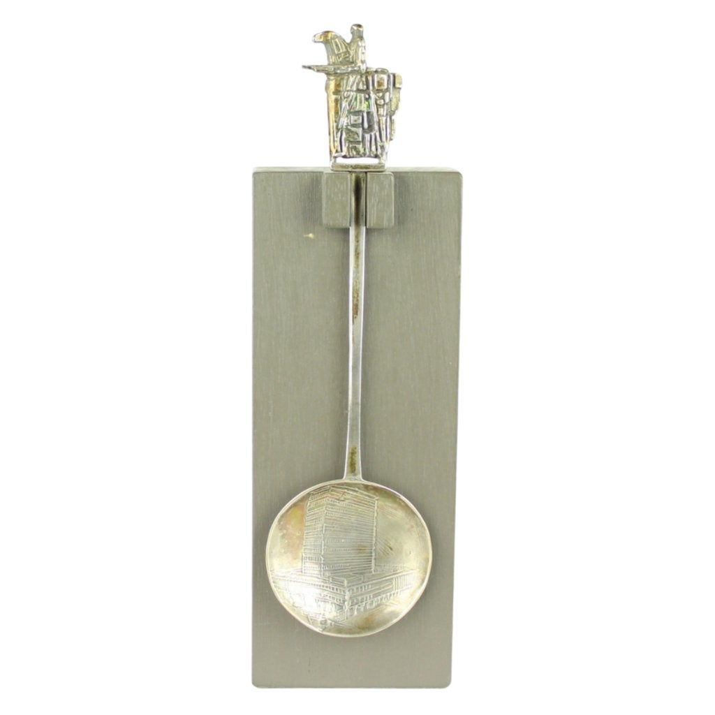ZILVER JUBILEUMGESCHENK Eric Claus NEDERLANDSCHE BANK 1983, Verzenden, Metaal, Beeld