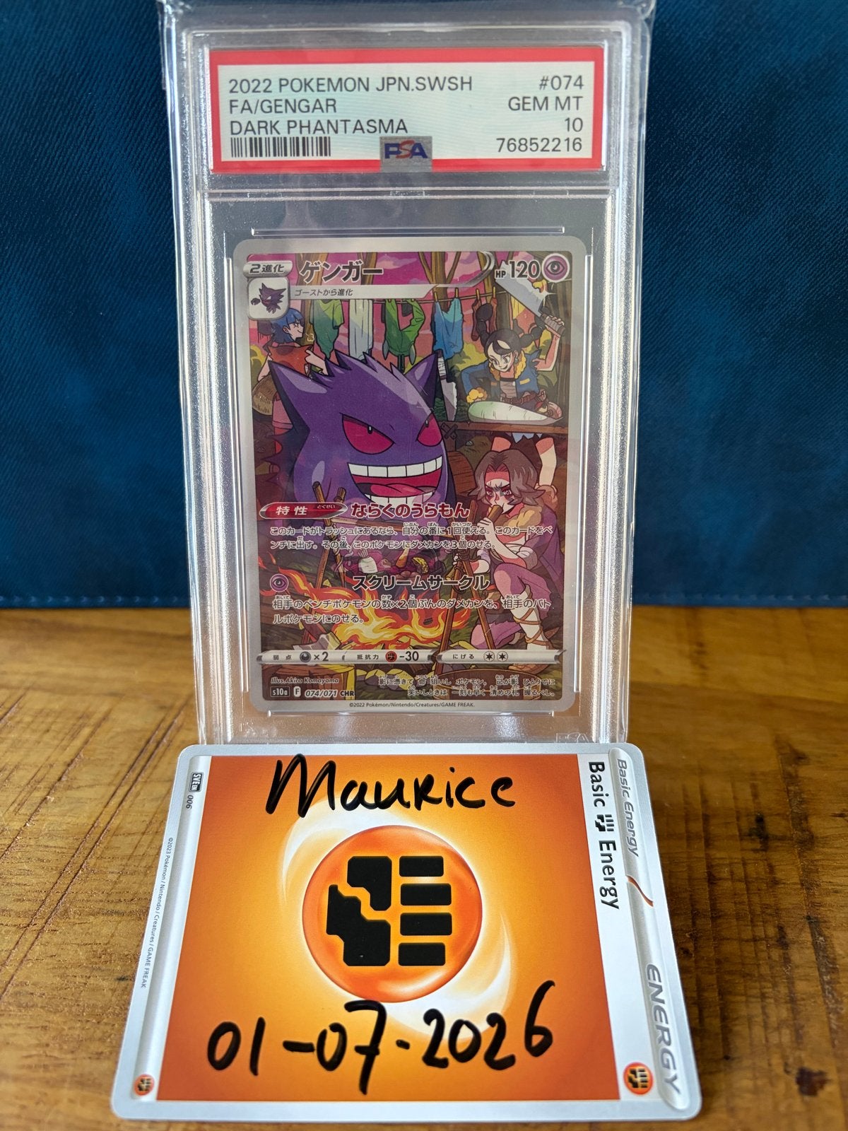 PSA 10 Gengar VMAX Alt Art Dark Phantasma #074, Ophalen of Verzenden, Nieuw, Losse kaart