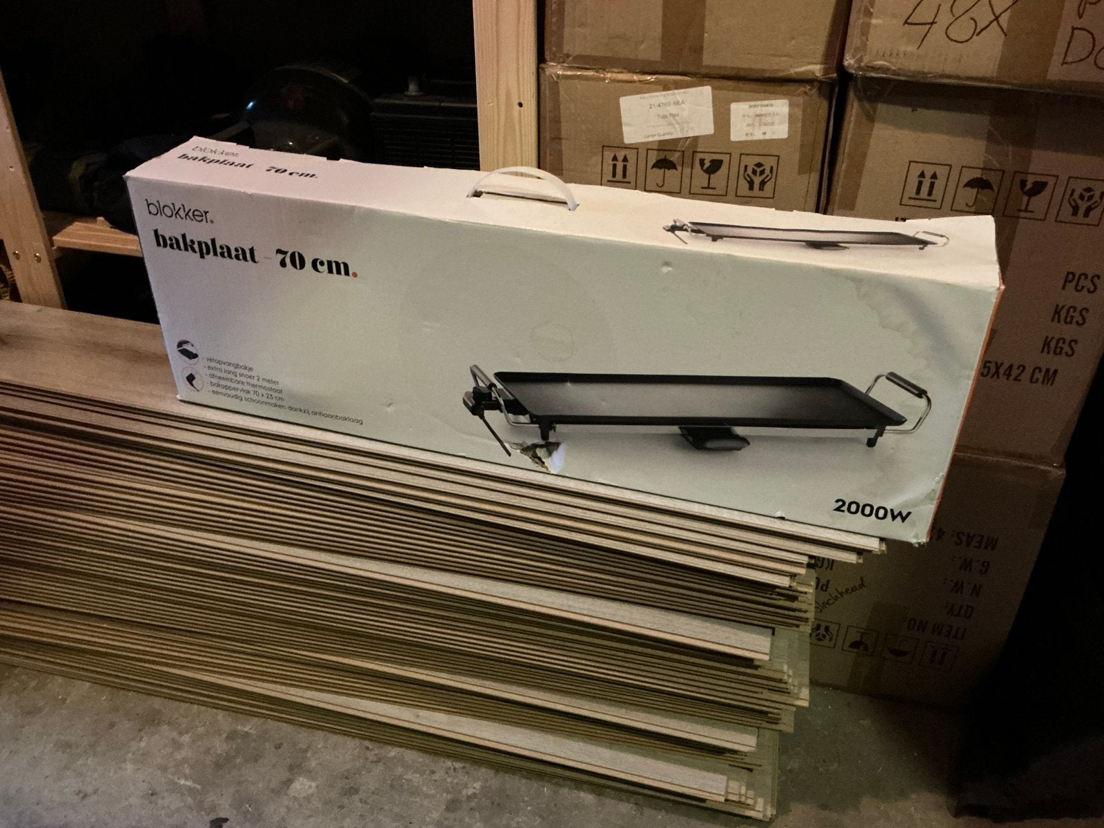 Blokker Bakplaat 70 cm - 2000W, Ophalen, Nieuw