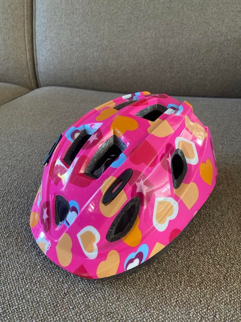 Roze fietshelm kind hartjes - BBB Cycling, Ophalen of Verzenden, Zo goed als nieuw, Overige maten, Meisje