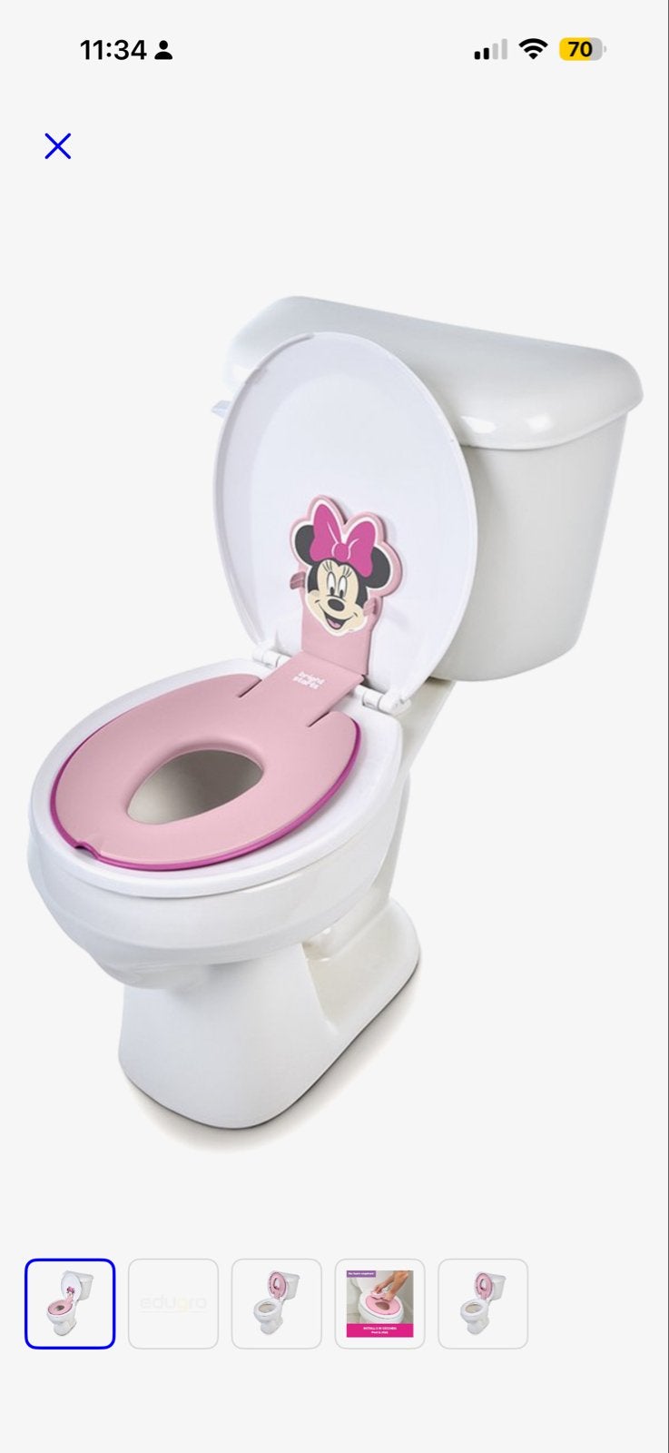 Minnie Mouse Toiletverkleiner - Roze bright stars, Ophalen, Zo goed als nieuw