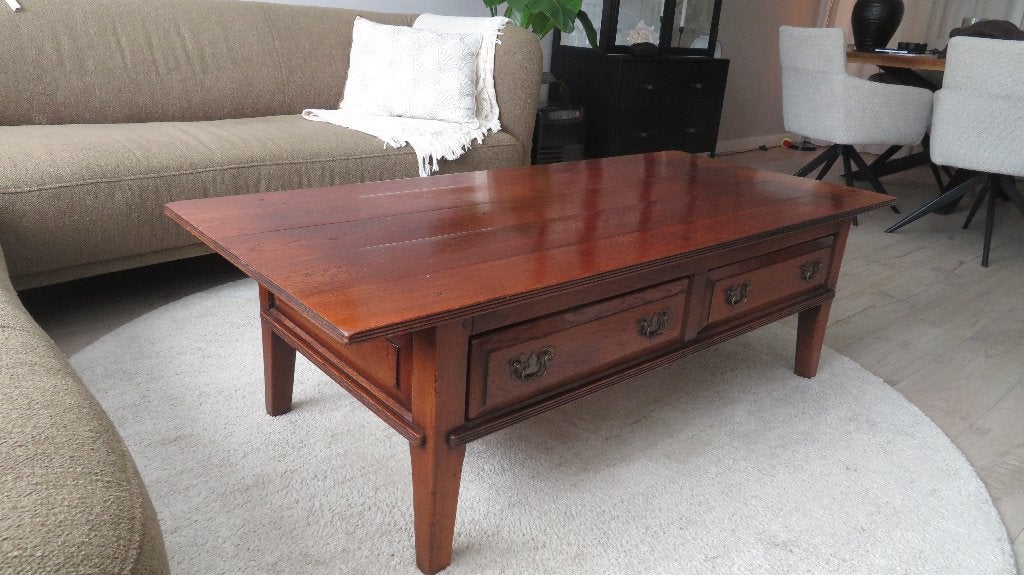 te koop klassiek kasteel eiken salontafel, Huis en Inrichting, Tafels | Salontafels, Ophalen, 100 tot 150 cm, Eikenhout, 50 tot 100 cm