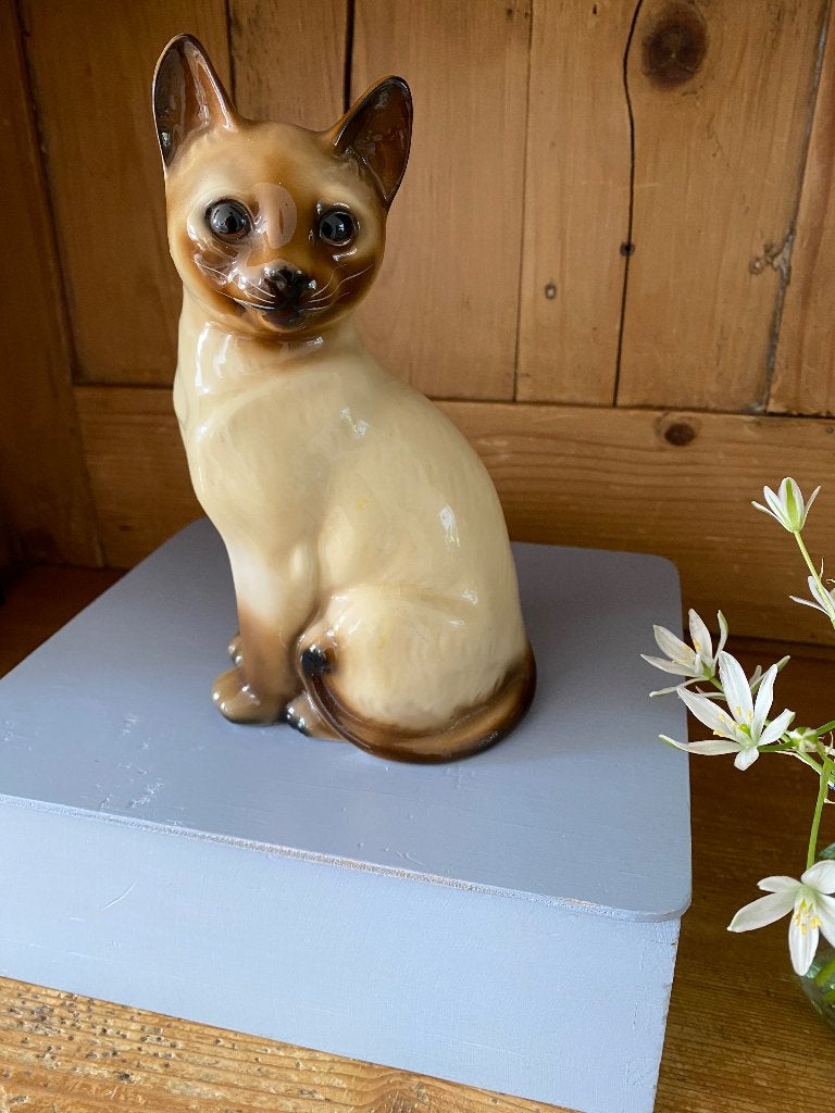 Vintage Siamese Kat 18 cm Beeld perfecte staat => als nieuw!, Verzamelen, Beelden en Beeldjes, Ophalen of Verzenden, Zo goed als nieuw