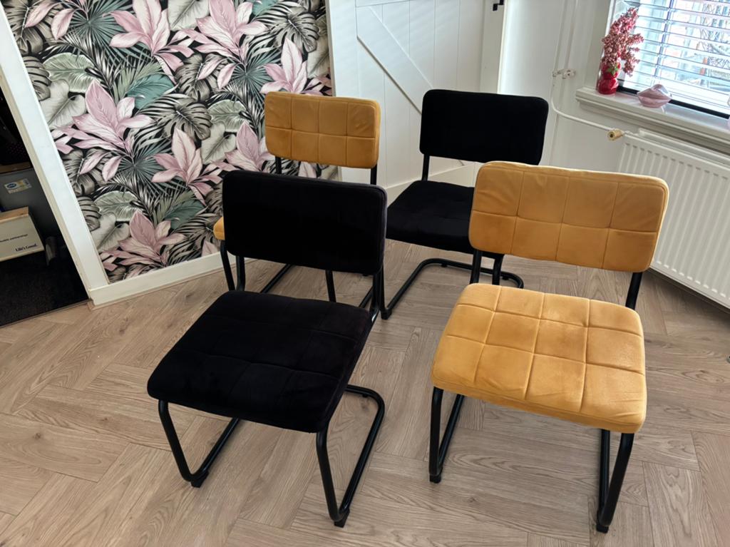 Eetkamerstoelen, Huis en Inrichting, Ophalen, Gebruikt, Overige kleuren, Vier