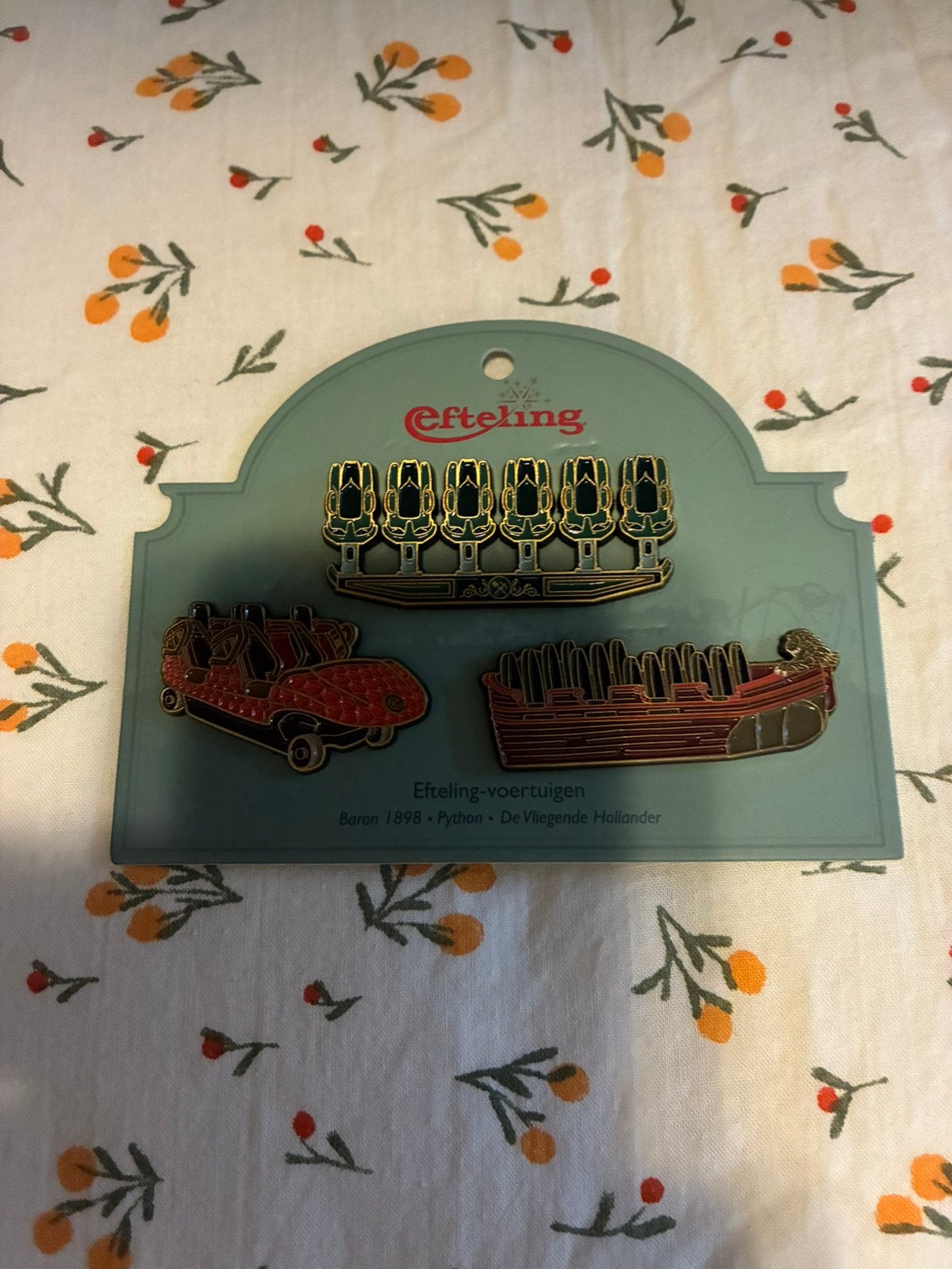 Efteling achtbaan pin set, Verzamelen, Efteling, Ophalen of Verzenden, Zo goed als nieuw, Button of Speldje