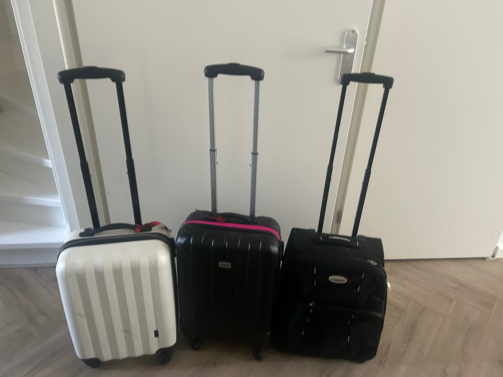 3 Teollys beschikbaar, waaronder Samsonite - per stuk, Ophalen of Verzenden, Gebruikt, Wit, Uitschuifbare handgreep