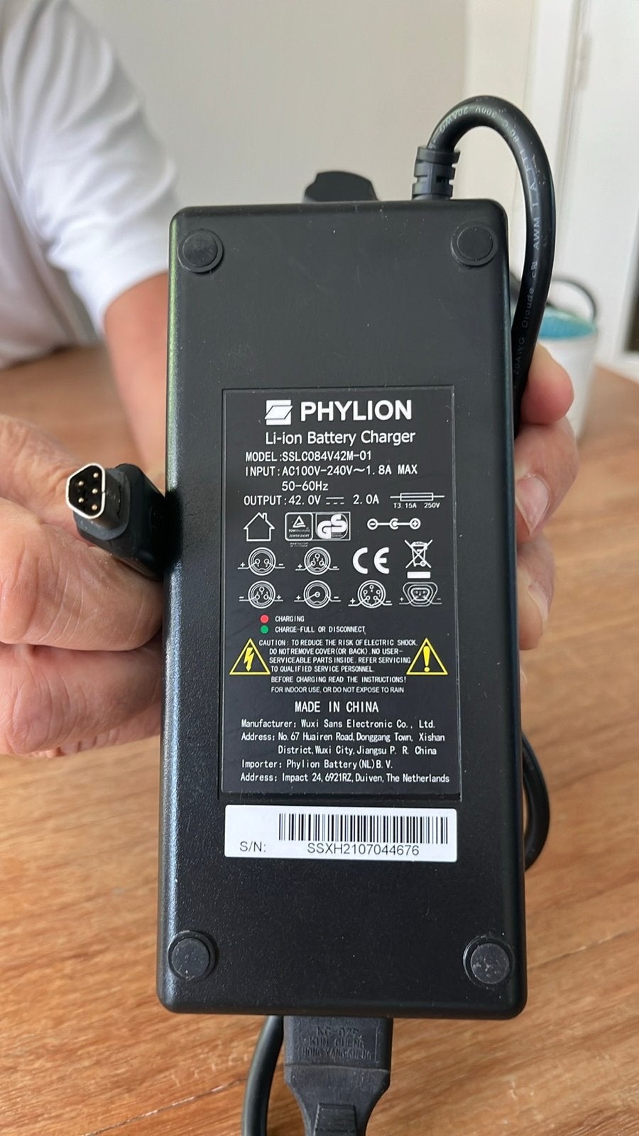 Phylion Li-ion e-bike acculader 42V 2.0A (SSLC084V42M-01), Ophalen, Zo goed als nieuw