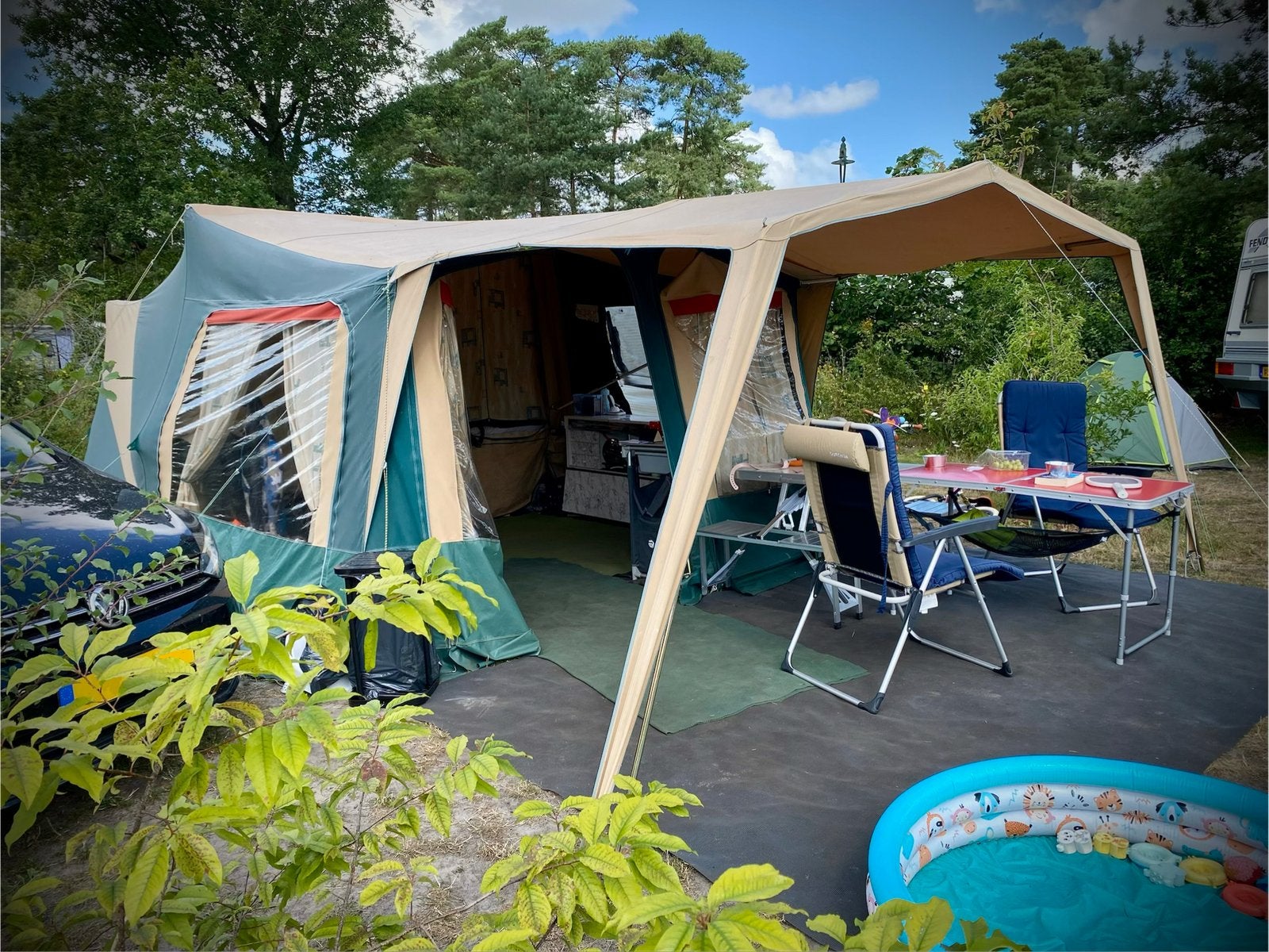 Vouwwagen Trigano Odyssee - 4/6 persoons - 123 systeem, Caravans en Kamperen, Vouwwagens, Ophalen