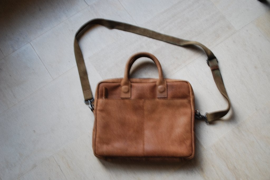 Dstrct Laptoptas - Bruin Leer, Computers en Software, Laptoptassen, Gevoerd laptopvak, Dstrct, Bruin, 15 inch