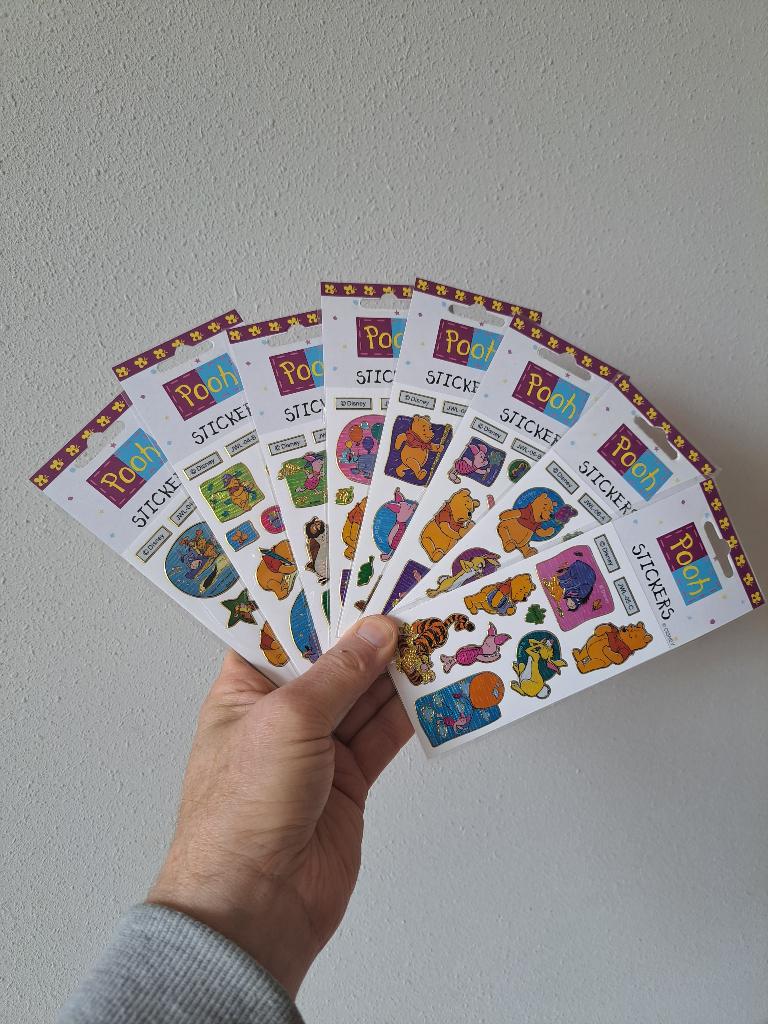 Set van 8 stuks Winnie de Poeh stickers, Disney B6.5xH18cm, Verzamelen, Disney, Ophalen of Verzenden, Winnie de Poeh of vrienden