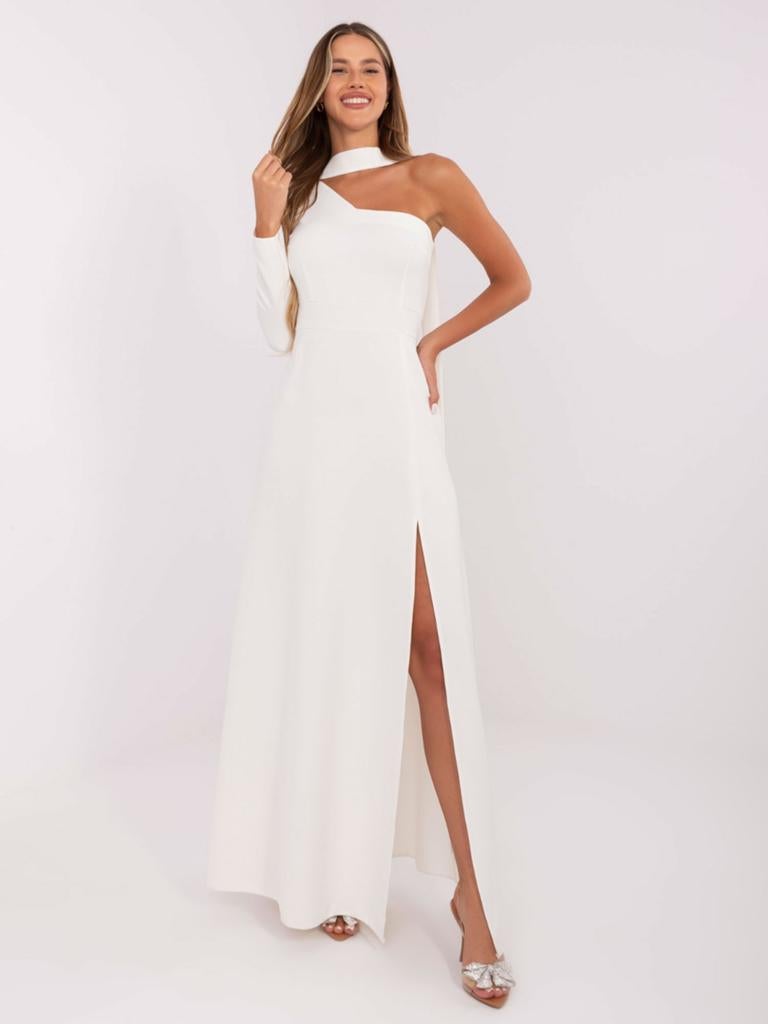 Elegante Witte Trouwjurk met Split en Asymmetrische Hals (s), Kleding | Dames, Trouwkleding en Trouwaccessoires, Trouwjurk, Wit