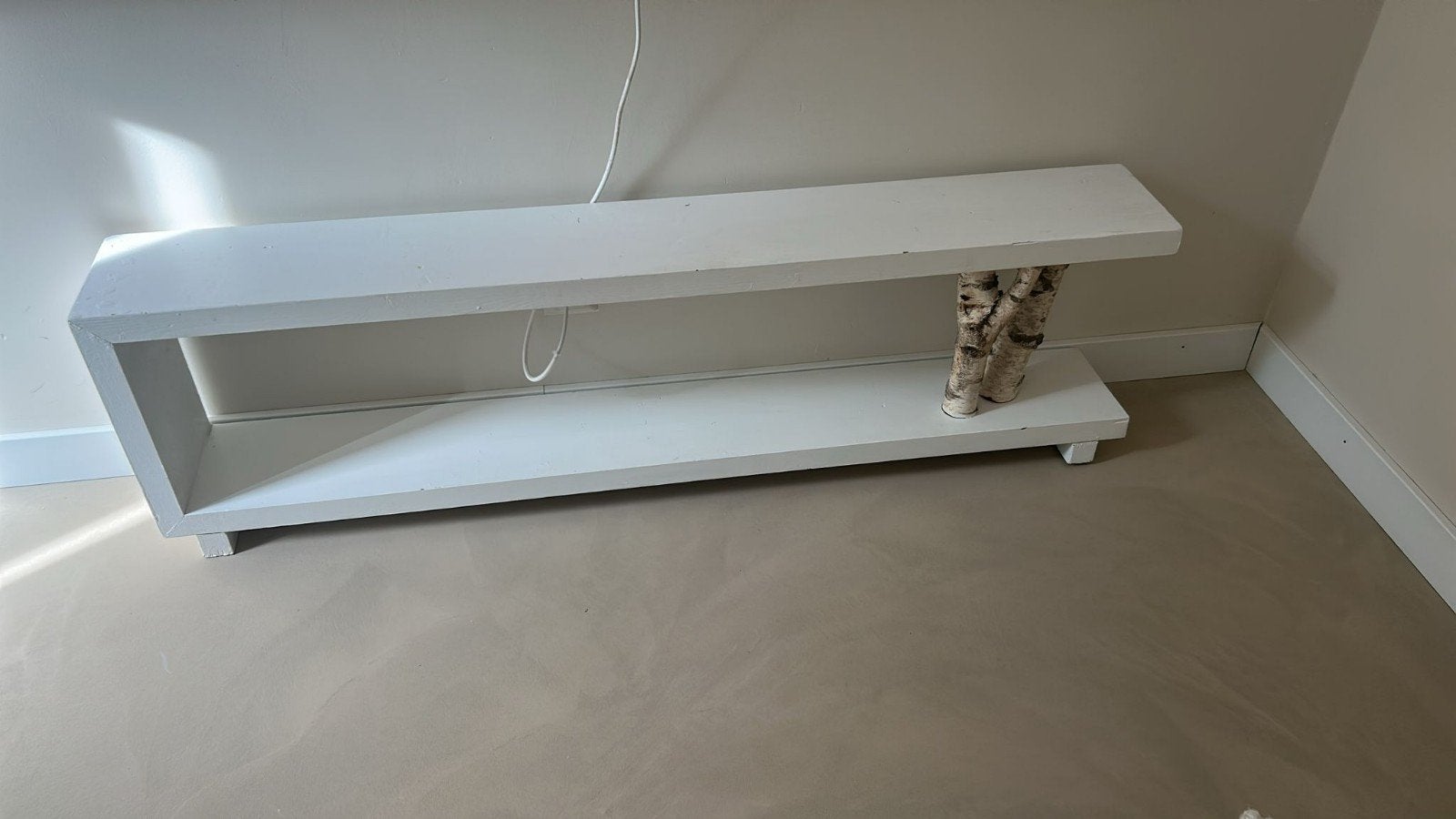 Wit tafel / TV-meubel / Dressoir - 40cm hoog, 130cm lang eik, Ophalen, Gebruikt, 100 tot 150 cm, Minder dan 100 cm