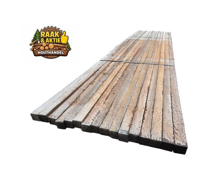 16 Hardhouten palen 6x6 cm / 4.50 m lang - nr: HB20, Tuin en Terras, Ophalen, Palen, Nieuw, Hardhout