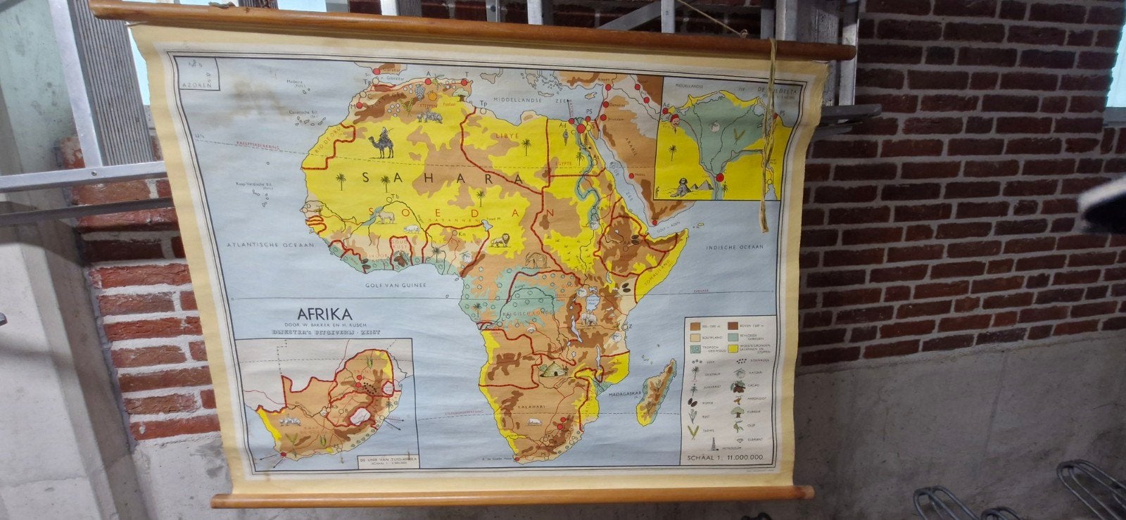 Vintage schoolkaart van Afrika, Antiek en Kunst, Antiek | Schoolplaten, Ophalen, Aardrijkskunde