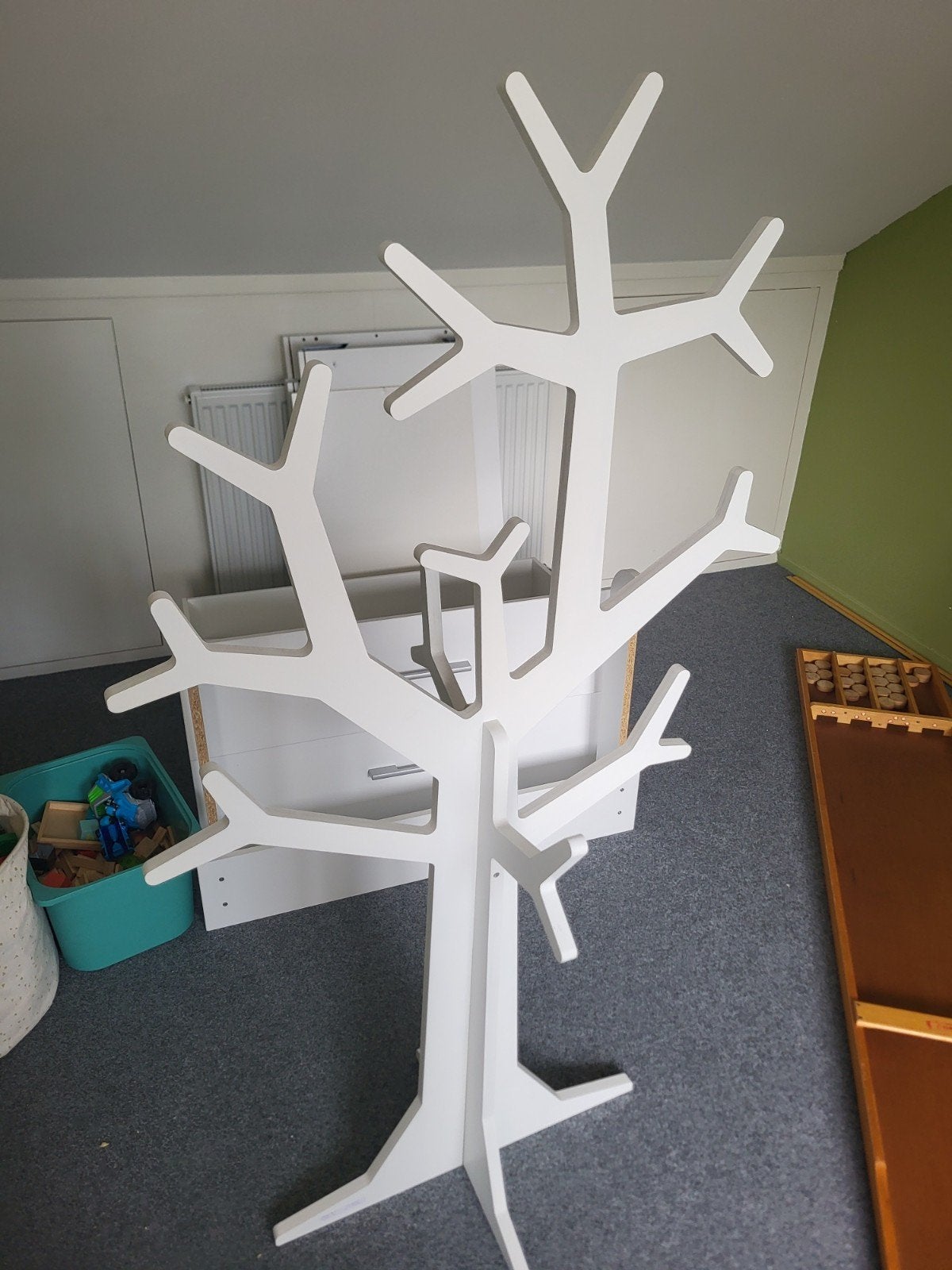 Witte boom kapstok - speels en functioneel, Ophalen, Hout, Wandkapstok, Minder dan 100 cm