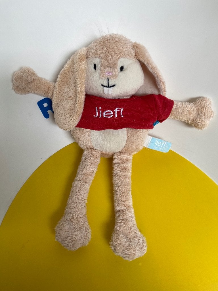 K3602 Lief! lief lifestyle konijn met rood truitje, Ophalen of Verzenden, Zo goed als nieuw, Konijn
