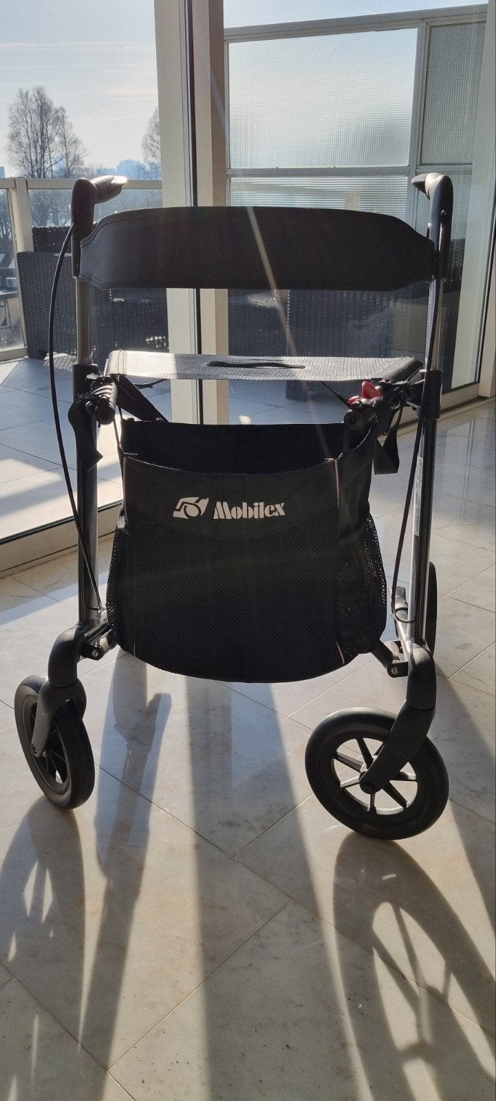 Rollator Mobilex Leopard-stabiel, licht, inklapbaar-grijs, Ophalen