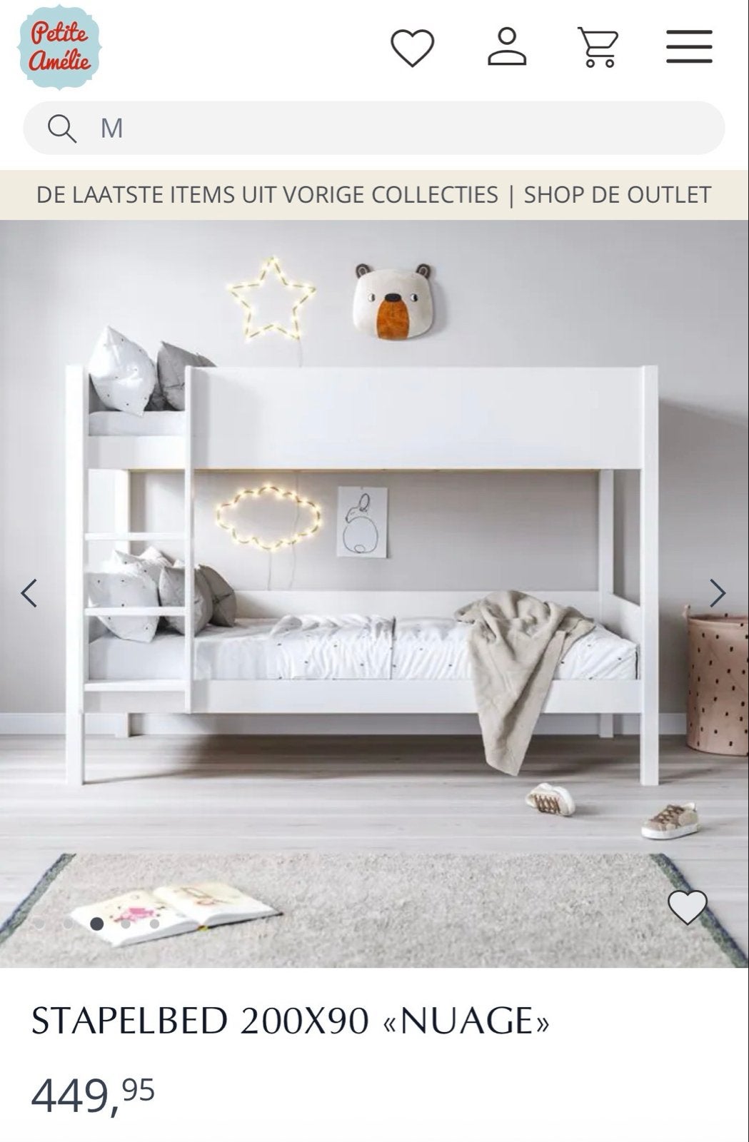 Nieuw Petite Amelie Stapelbed Nuage 90x200 - Lichte schade, Ophalen, 90 cm, 200 cm, Stapelbed