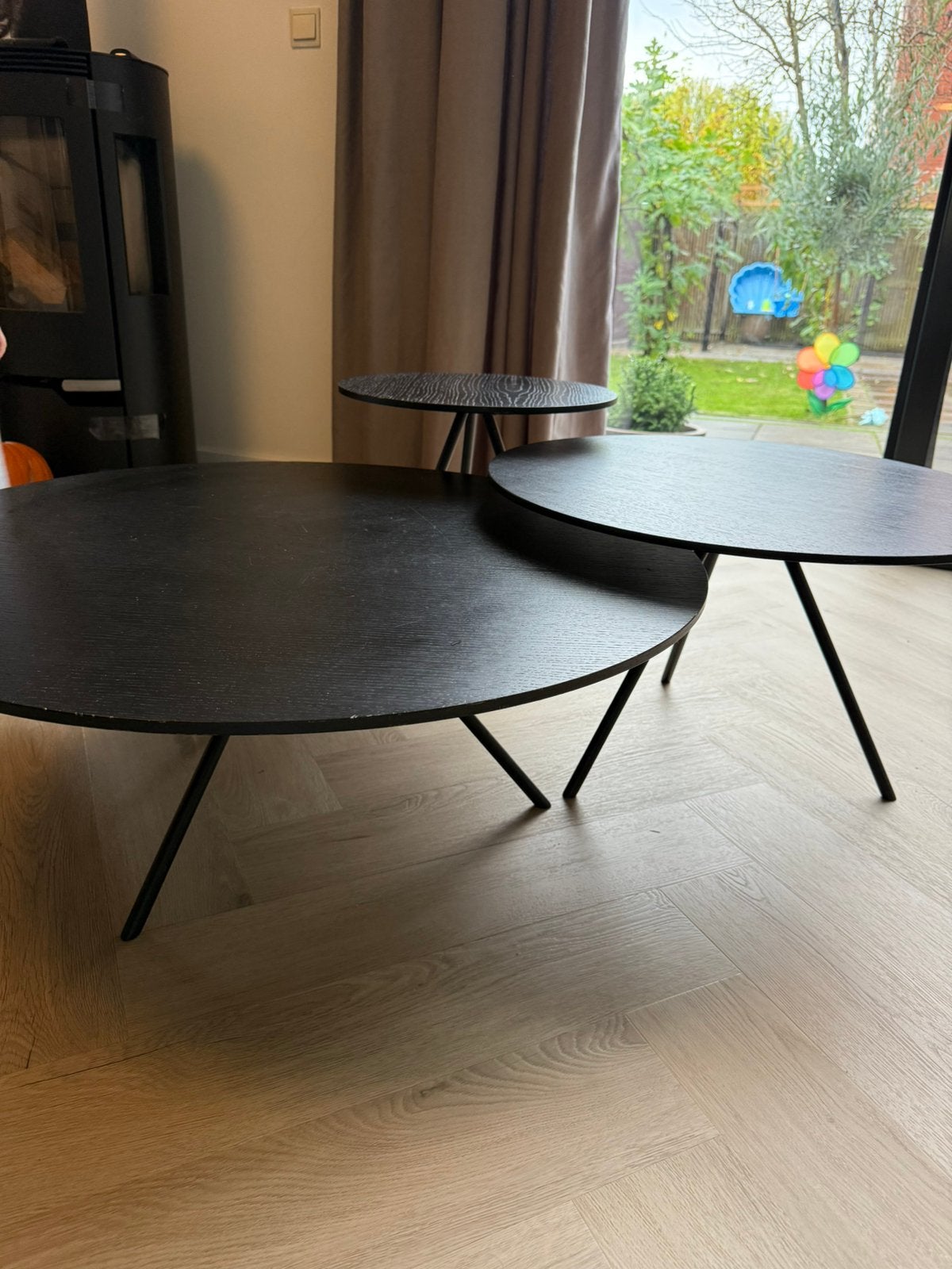 Goossens set van salontafel en bijzettafels, Ophalen, Zo goed als nieuw, Rechthoekig, 50 tot 100 cm