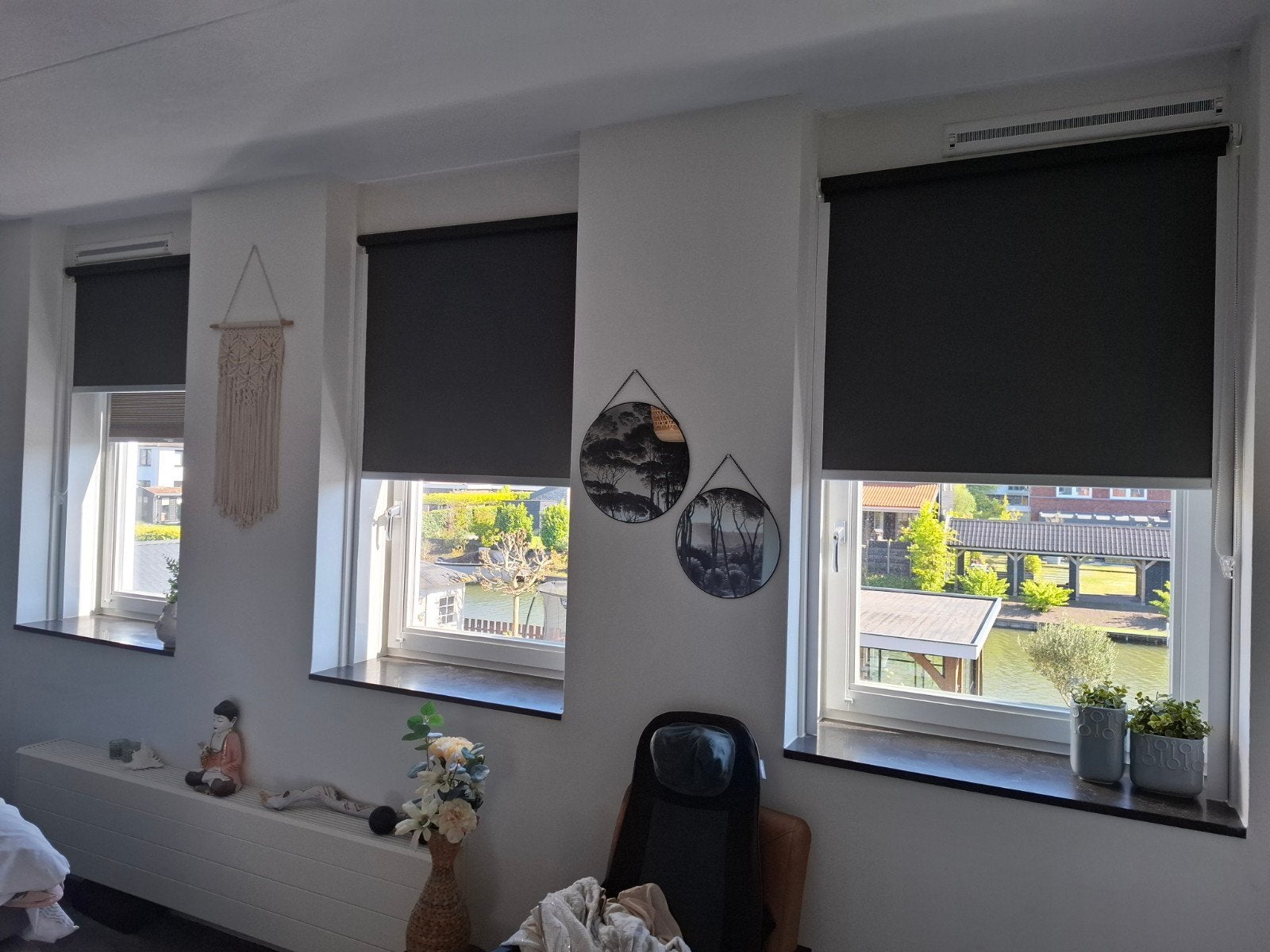 Set van 3 verduisterende rolgordijnen (95x150 cm), Ophalen, Gebruikt, 100 tot 150 cm, 50 tot 100 cm