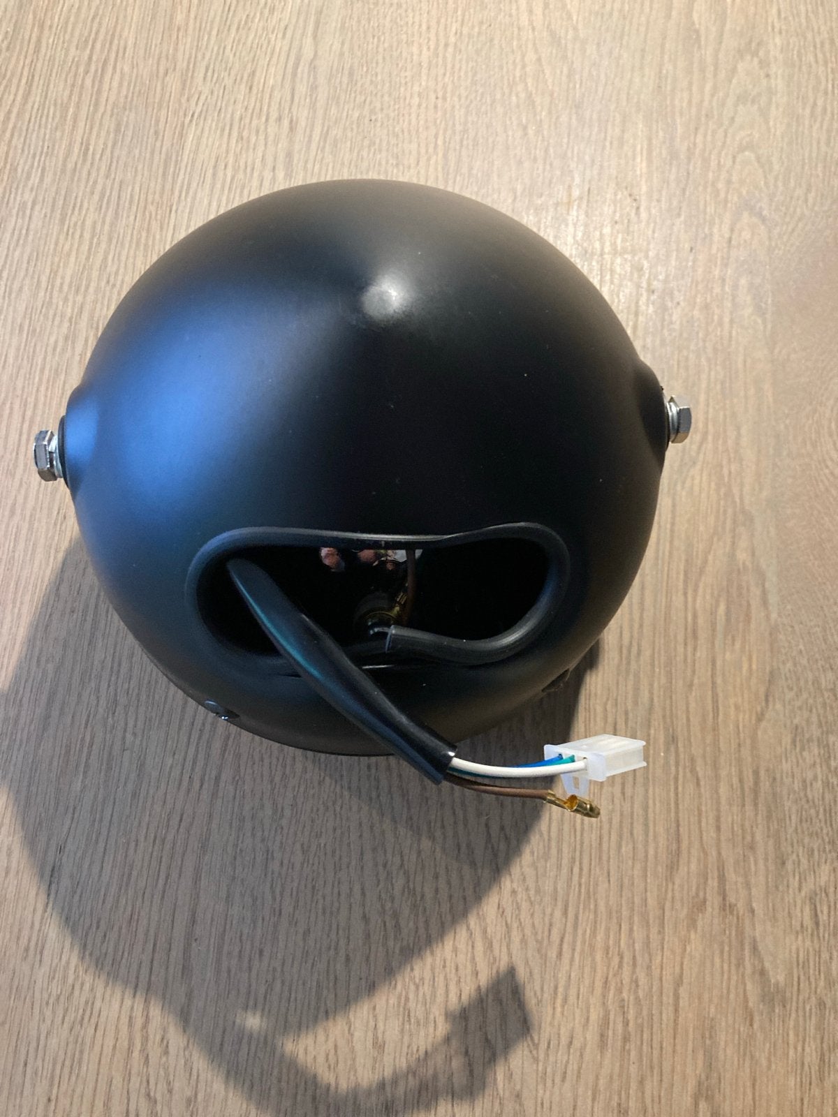 Motorfiets Koplamp Zwart Rond Universeel, Motoren, Ophalen of Verzenden, Gebruikt