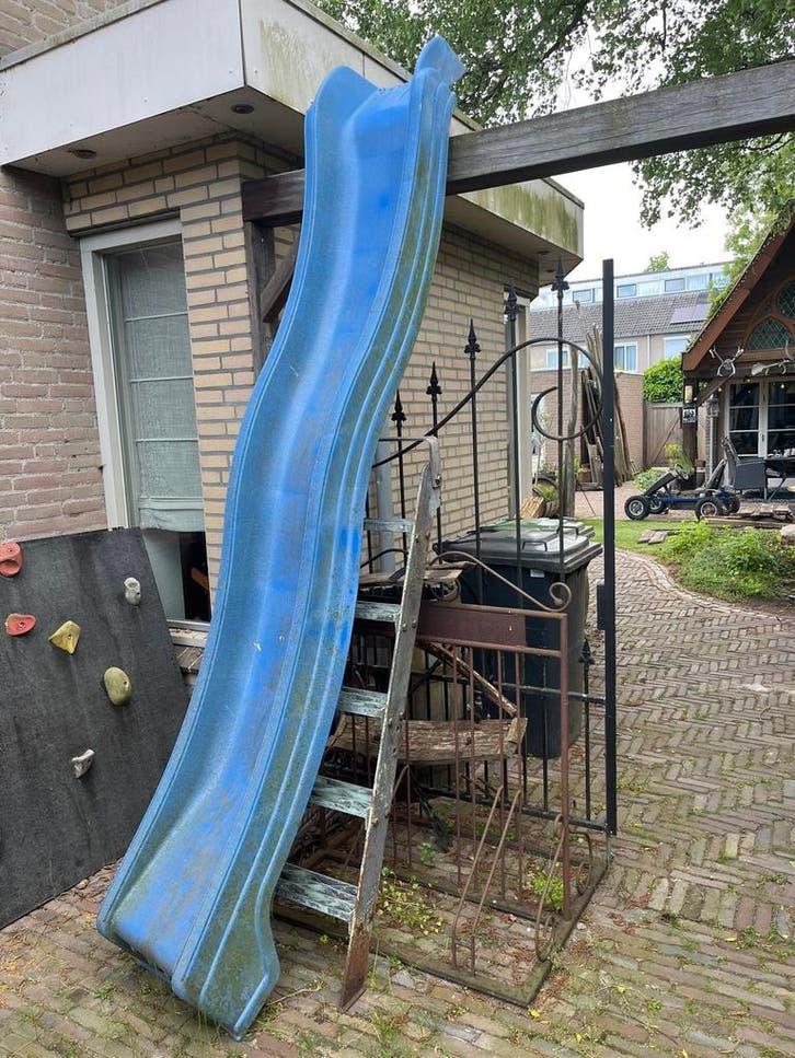 Glijbaan 3m - Blauw, gebruikt, Ophalen, Gebruikt, Glijbaan, Aanbouwonderdeel