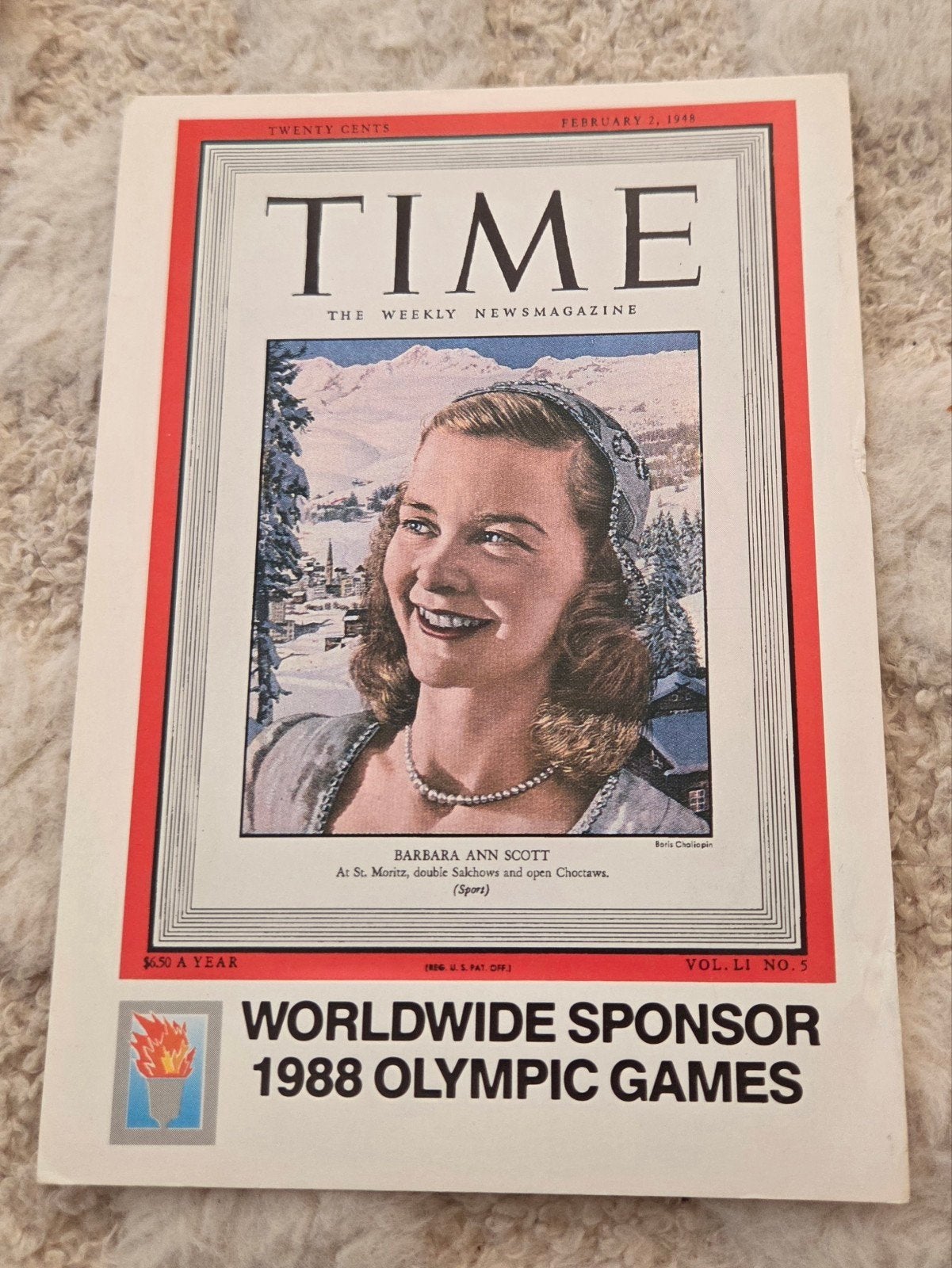 TIME Magazine 1948 - Barbara Ann Scott (Olympische Spelen), Verzenden, Gelopen, Overige thema's