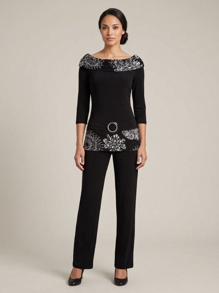 Joseph Ribkoff set  top en losvallende pantalon maat 38, Maat 38/40 (M), Overige typen, Verzenden, Zwart